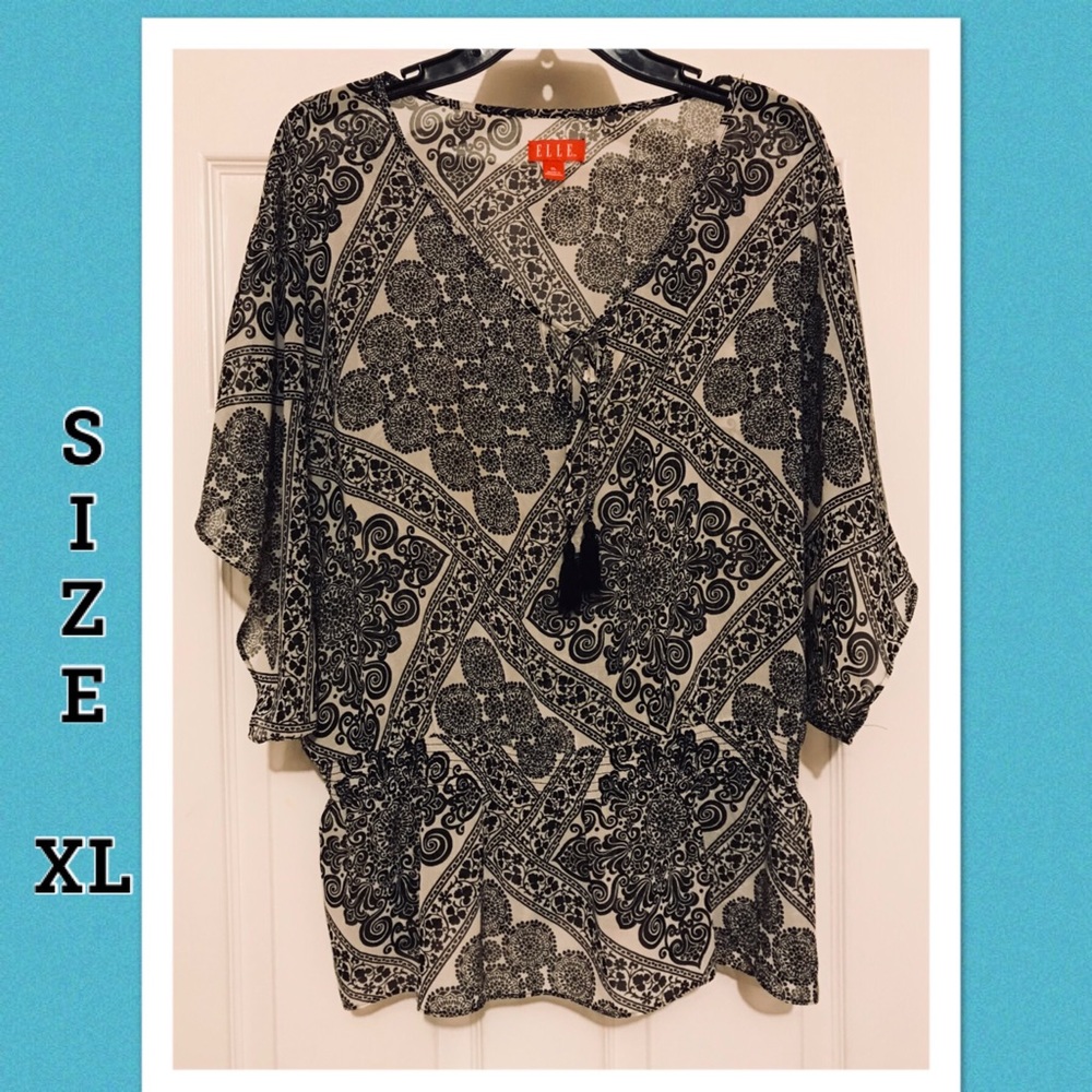 Sheer black/off white XL shirt